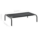 NNEVL Elevated Dog Bed Black S Textilene
