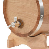 NNEVL Wine Barrel with Tap Solid Oak Wood 12 L