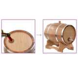NNEVL Wine Barrel with Tap Solid Oak Wood 12 L