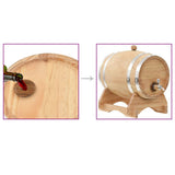 NNEVL Wine Barrel with Tap Solid Pinewood 6 L