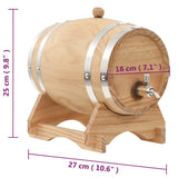 NNEVL Wine Barrel with Tap Solid Pinewood 6 L