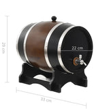 NNEVL Wine Barrel with Tap Solid Pinewood 12 L