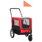 NNEVL 2-in-1 Pet Bike Trailer & Jogging Stroller Red and Black