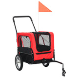 NNEVL 2-in-1 Pet Bike Trailer & Jogging Stroller Red and Black