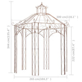 NNEVL Garden Pavilion Antique Brown 3 m Iron