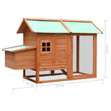 NNEVL Chicken Cage Solid Pine & Fir Wood 170x81x110 cm