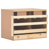 NNEVL Chicken Laying Nest 2 Compartments 63x40x45 cm Solid Pine Wood
