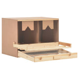 NNEVL Chicken Laying Nest 2 Compartments 63x40x45 cm Solid Pine Wood