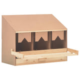 NNEVL Chicken Laying Nest 3 Compartments 72x33x54 cm Solid Pine Wood