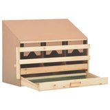 NNEVL Chicken Laying Nest 3 Compartments 72x33x54 cm Solid Pine Wood