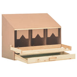 NNEVL Chicken Laying Nest 3 Compartments 72x33x54 cm Solid Pine Wood