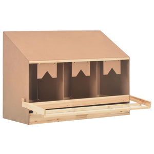 NNEVL Chicken Laying Nest 3 Compartments 93x40x65 cm Solid Pine Wood