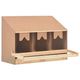 NNEVL Chicken Laying Nest 3 Compartments 93x40x65 cm Solid Pine Wood