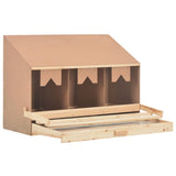 NNEVL Chicken Laying Nest 3 Compartments 93x40x65 cm Solid Pine Wood