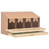NNEVL Chicken Laying Nest 4 Compartments 106x40x59 cm Solid Pine Wood