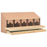 NNEVL Chicken Laying Nest 5 Compartments 117x33x54 cm Solid Pine Wood