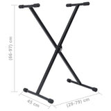 NNEVL Keyboard Stand and Stool Set Black