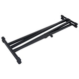 NNEVL Double Braced Keyboard Stand and Stool Set Black