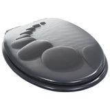 NNEVL WC Toilet Seat with Soft Close Lid MDF Stones Design