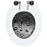 NNEVL WC Toilet Seat with Soft Close Lid MDF Water Drop Design