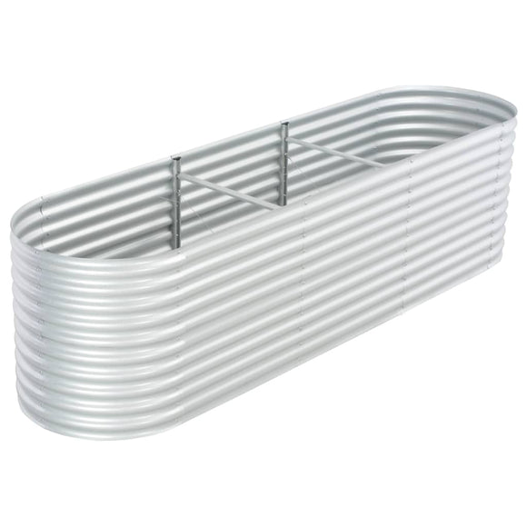 NNEVL Garden Raised Bed 320x80x81 cm Galvanised Steel Silver