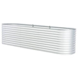 NNEVL Garden Raised Bed 320x80x81 cm Galvanised Steel Silver