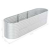 NNEVL Garden Raised Bed 320x80x81 cm Galvanised Steel Silver