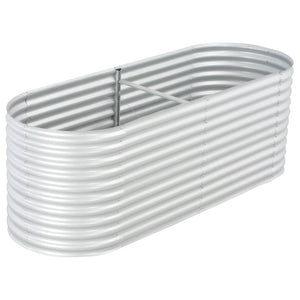 NNEVL Garden Raised Bed 240x80x81 cm Galvanised Steel Silver