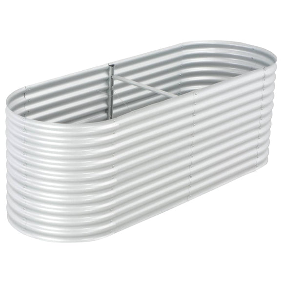 NNEVL Garden Raised Bed 240x80x81 cm Galvanised Steel Silver