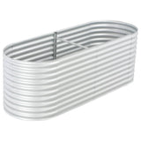 NNEVL Garden Raised Bed 240x80x81 cm Galvanised Steel Silver