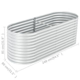 NNEVL Garden Raised Bed 240x80x81 cm Galvanised Steel Silver