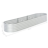 NNEVL Garden Raised Bed 320x80x44 cm Galvanised Steel Silver
