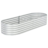 NNEVL Garden Raised Bed 240x80x44 cm Galvanised Steel Silver
