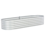 NNEVL Garden Raised Bed 240x80x44 cm Galvanised Steel Silver