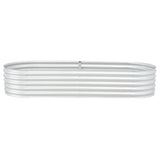 NNEVL Garden Raised Bed 240x80x44 cm Galvanised Steel Silver