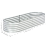 NNEVL Garden Raised Bed 240x80x44 cm Galvanised Steel Silver