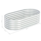 NNEVL Garden Raised Bed 160x80x44 cm Galvanised Steel Silver
