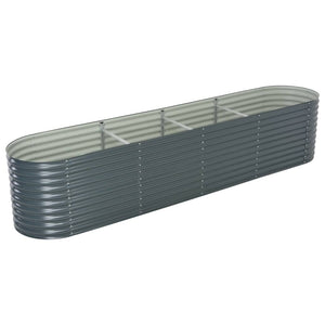 NNEVL Garden Raised Bed 400x80x81 cm Galvanised Steel Grey