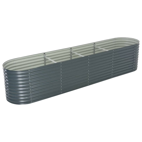 NNEVL Garden Raised Bed 400x80x81 cm Galvanised Steel Grey