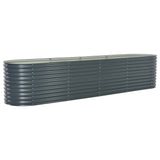 NNEVL Garden Raised Bed 400x80x81 cm Galvanised Steel Grey