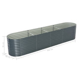 NNEVL Garden Raised Bed 400x80x81 cm Galvanised Steel Grey