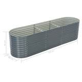 NNEVL Garden Raised Bed 320x80x81 cm Galvanised Steel Grey