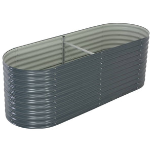 NNEVL Garden Raised Bed 240x80x81 cm Galvanised Steel Grey