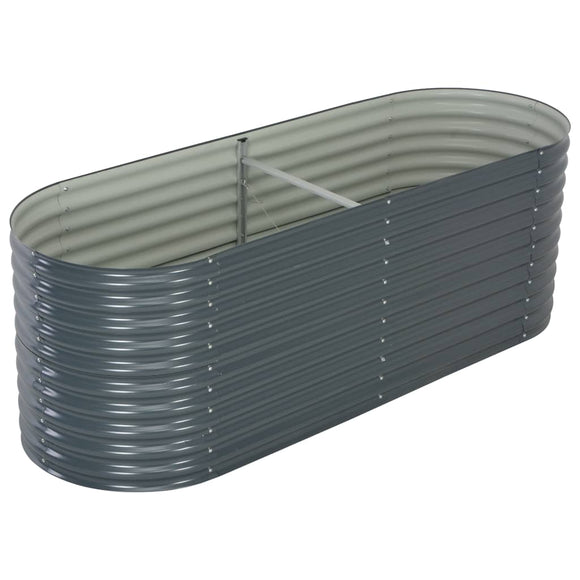 NNEVL Garden Raised Bed 240x80x81 cm Galvanised Steel Grey
