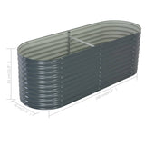 NNEVL Garden Raised Bed 240x80x81 cm Galvanised Steel Grey