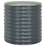 NNEVL Garden Raised Bed 80x80x81 cm Galvanised Steel Grey