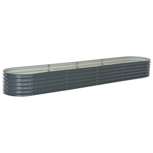 NNEVL Garden Raised Bed 400x80x44 cm Galvanised Steel Grey