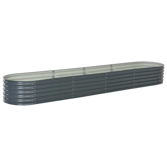 NNEVL Garden Raised Bed 400x80x44 cm Galvanised Steel Grey