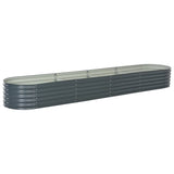 NNEVL Garden Raised Bed 400x80x44 cm Galvanised Steel Grey