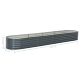NNEVL Garden Raised Bed 400x80x44 cm Galvanised Steel Grey